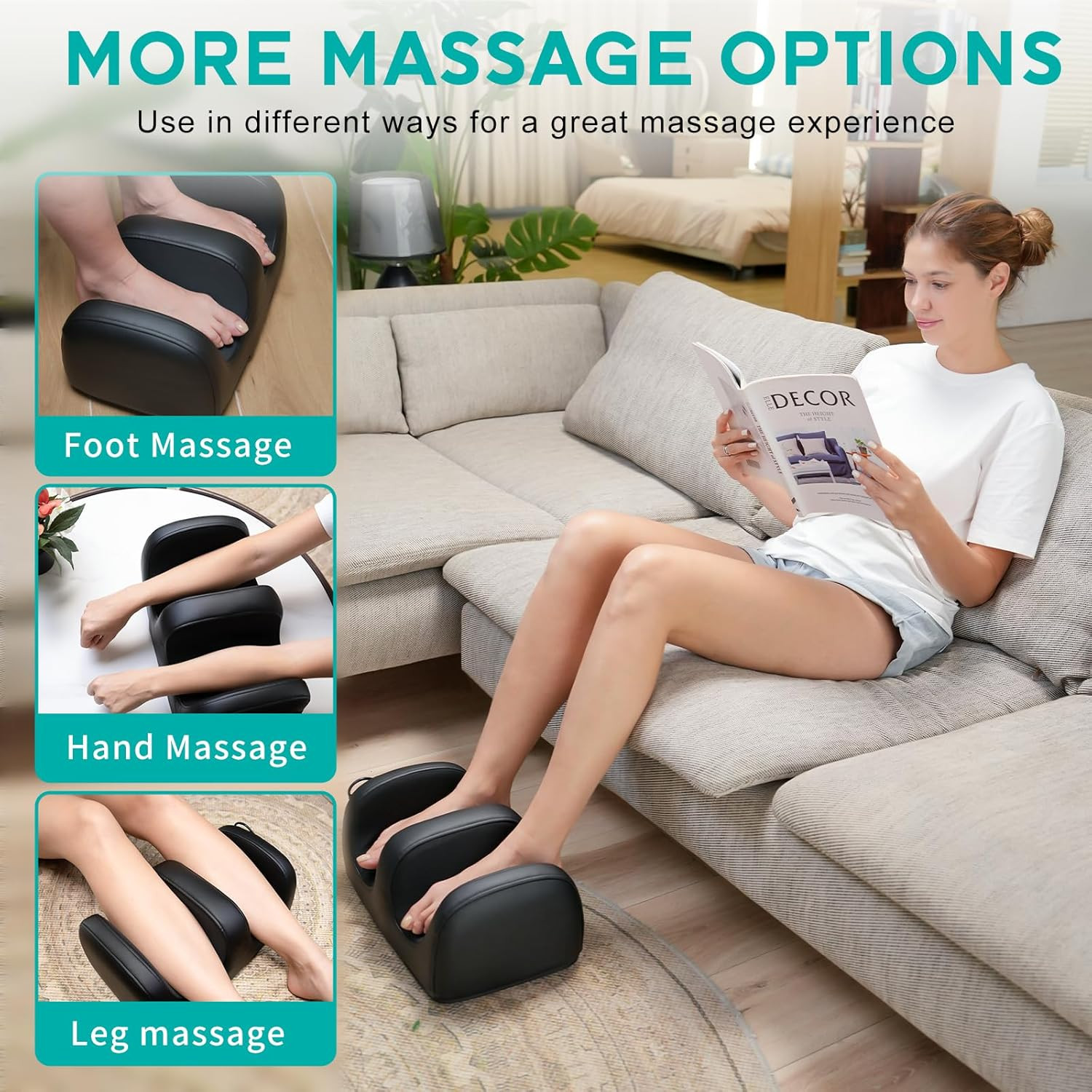 Shiatsu Foot Massager With Heat Bi Directional Kneading Timer Stress Relief