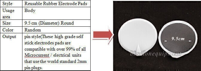 4PCS 9.5cm Rubber Reusable Electrode Pads Attachment For Microcurrent Machine