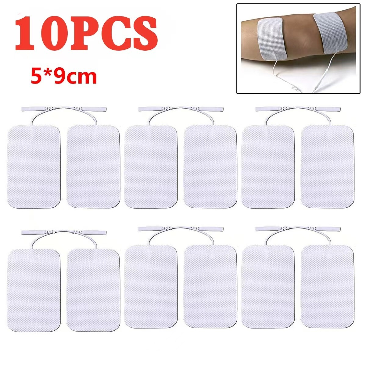 10x 5*9CM Electrode Pads Large Unit Replacement Pads Muscle Stimulator For Tens