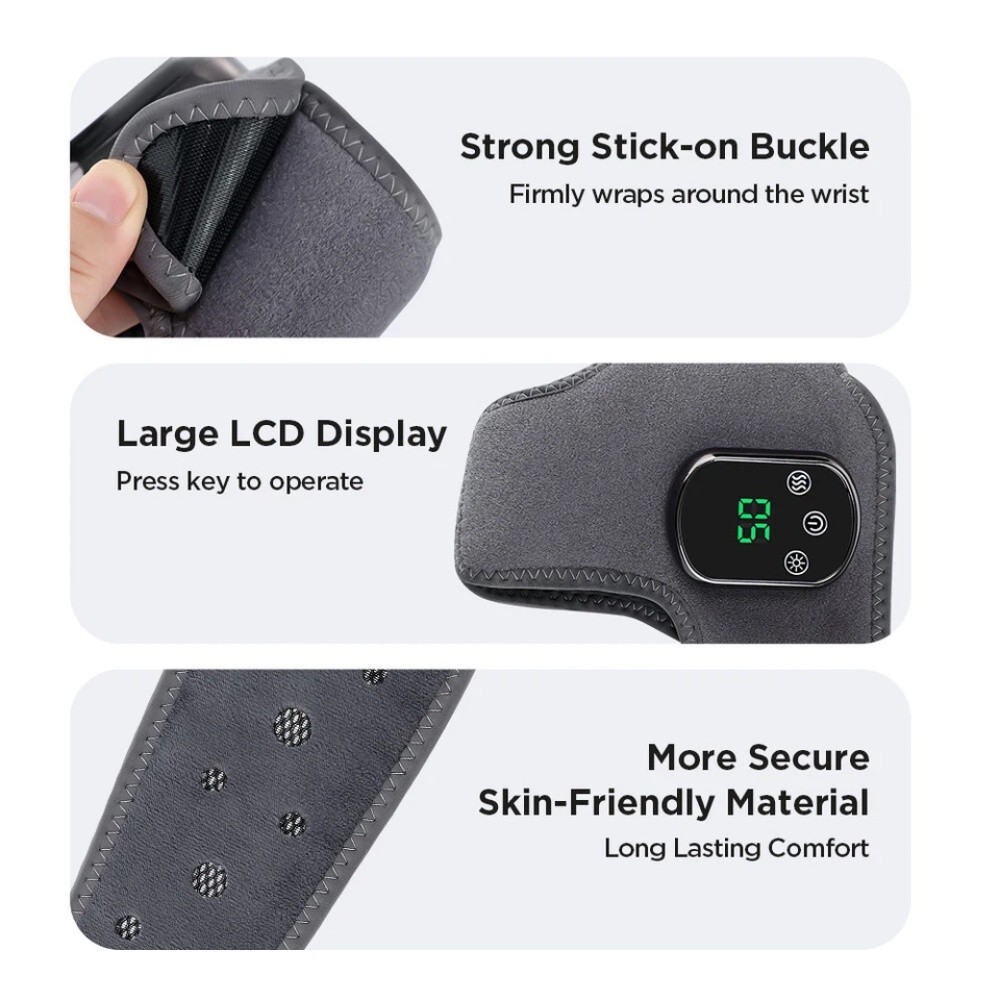 Cordless Foot Massager with 5 Heat 3 Vibration Level Portable Heated Ankle Wrap