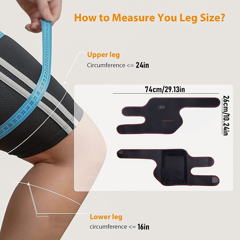 Pain Relief Electric Heating Vibration Knee Joint Pad Brace Leg Therapy Massager