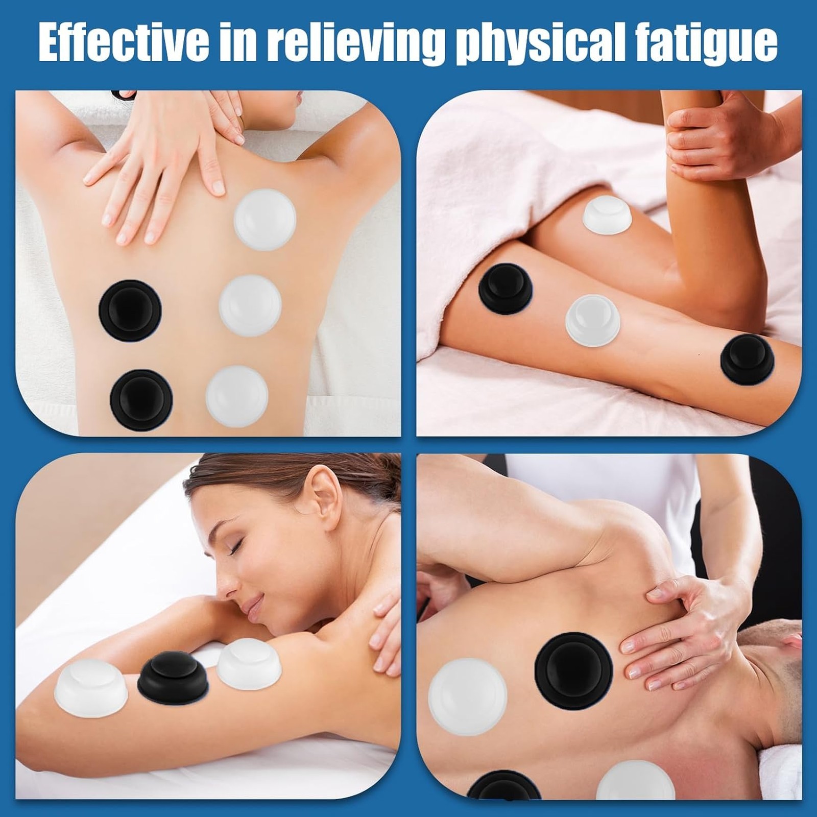 Silicone Cupping Therapy Sets 4pcs, Vacuum Cupping for Myofascial Massage Joint