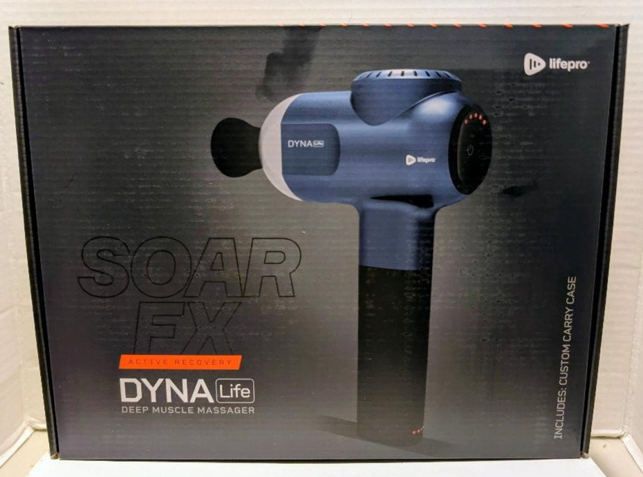 LifePro Dyna Life Handheld Percussion Deep Massage Gun Massager & Case Blue NEW