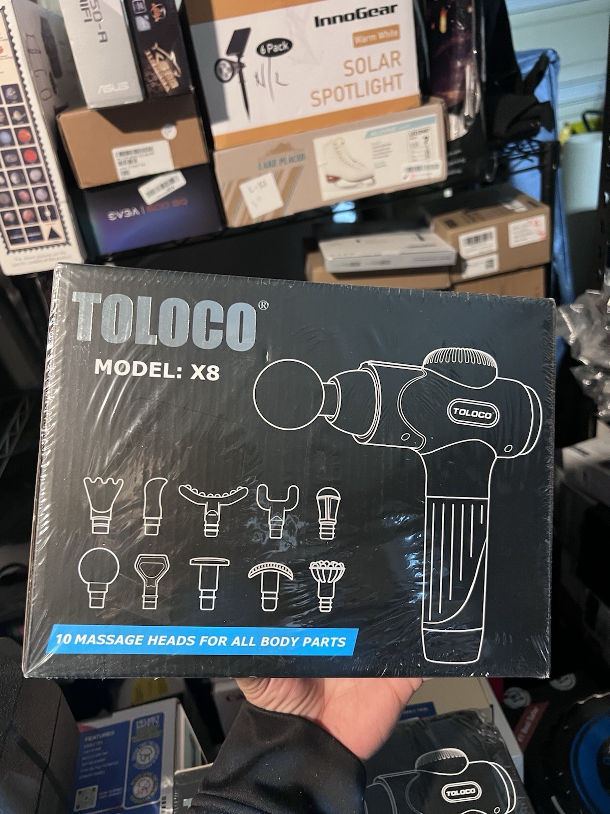 TOLOCO Model: X8 Massage Gun with LED Screen, 10 Detachable Heads and 7 Speeds