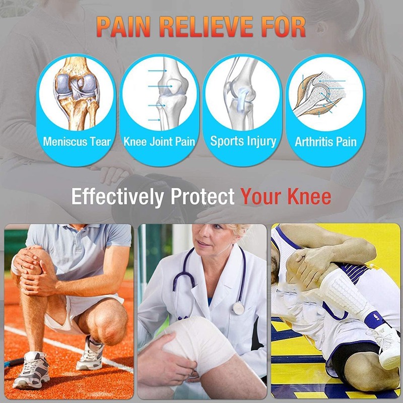 Pain Relief Electric Heating Vibration Knee Joint Pad Brace Leg Therapy Massager