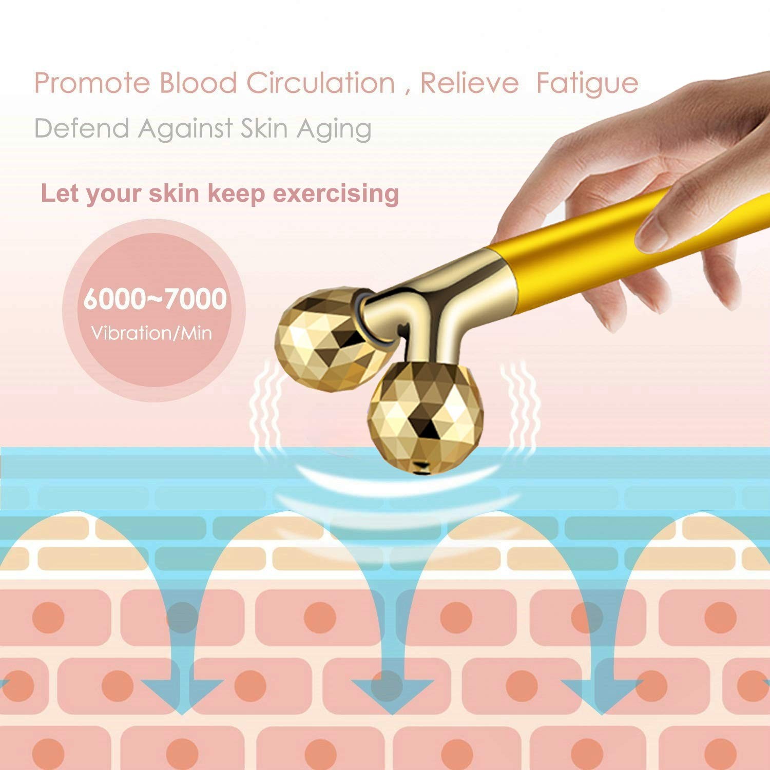 Massager Roller Golden 3D Roller Roller and T Shape Roller Massager Kit Rollers