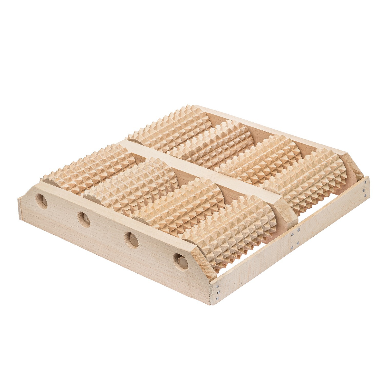 Wooden Foot Roller Massager, 8 Rollers for Both Feet, 10x10x2 in
