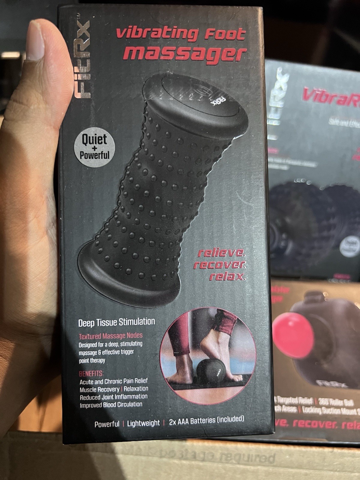 FitRx VibraBall Muscle Massage Roller Icehot Therapy Set Vibraroller Massager 2