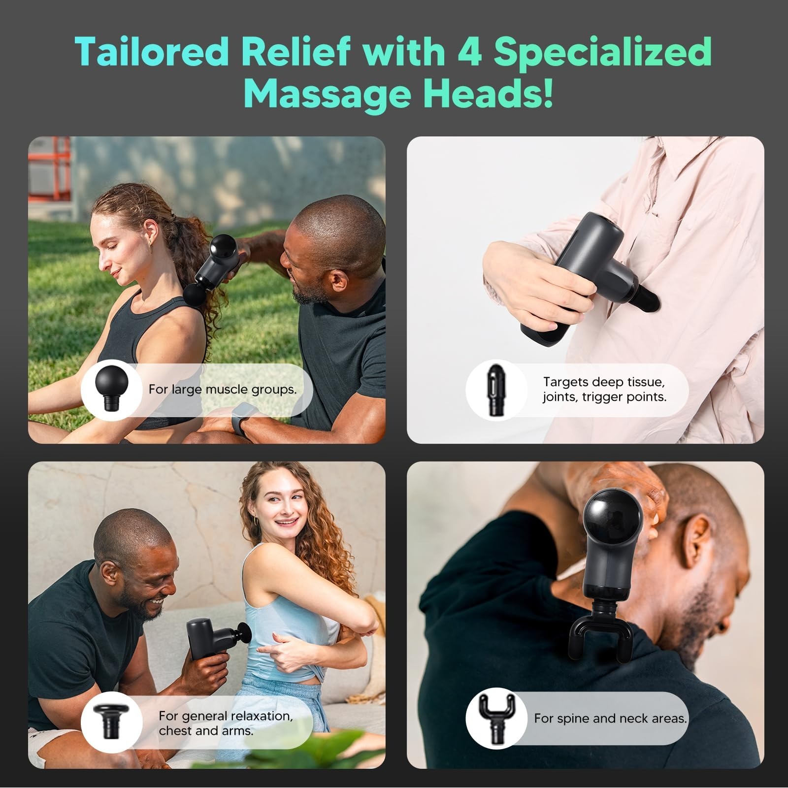 Mini Massage Gun Deep Tissue Percussion Muscle Massager for Pain Relief, Portabl