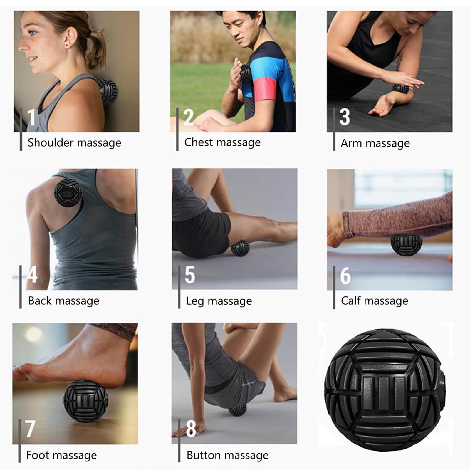 Tetop Fitness Muscle Massage Ball, 3.15in, Therapy Ball for Trigger Point Mas…
