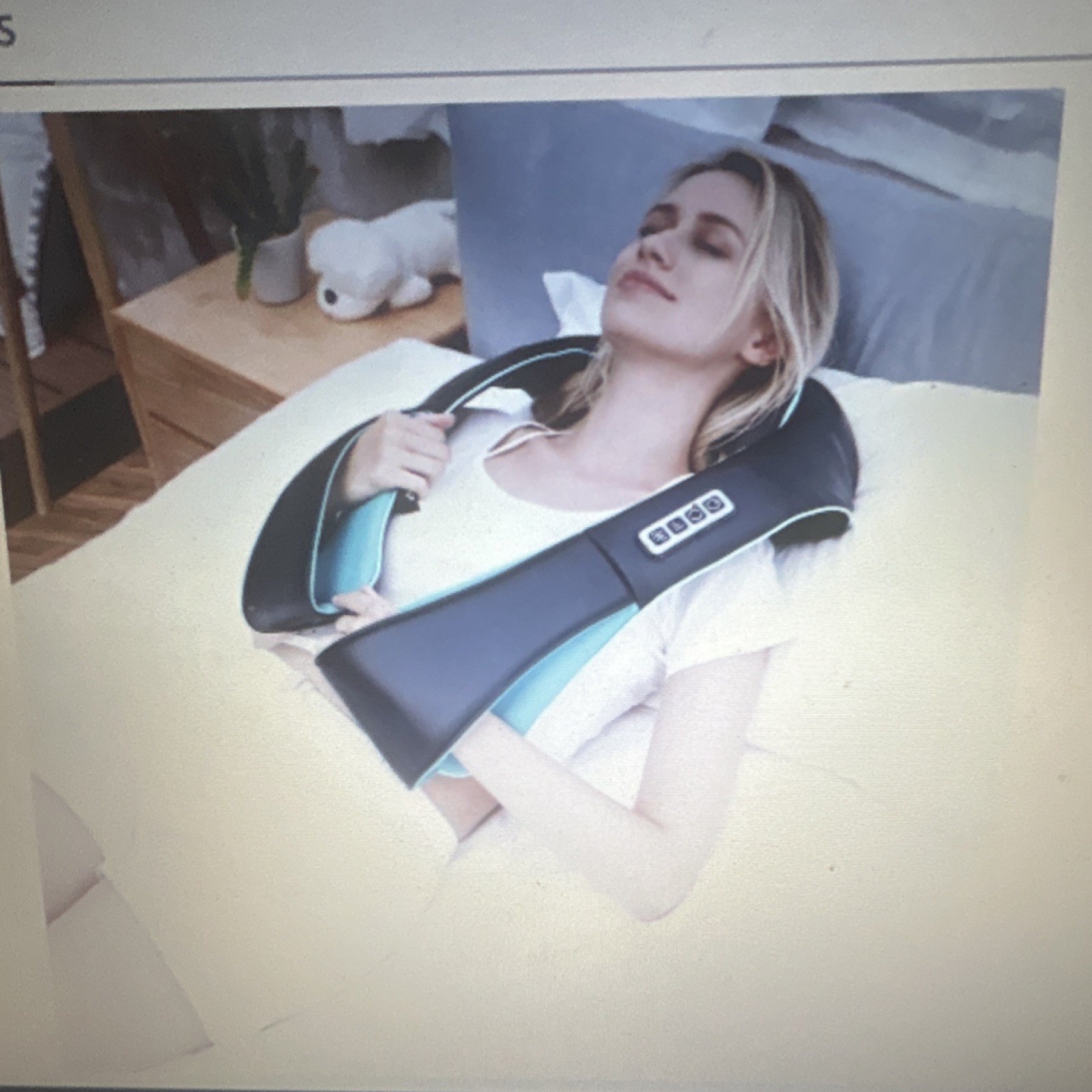 MO CUSHLE Shiatsu Percussion Massager Belt Heated Electric 8-Head Neck Back