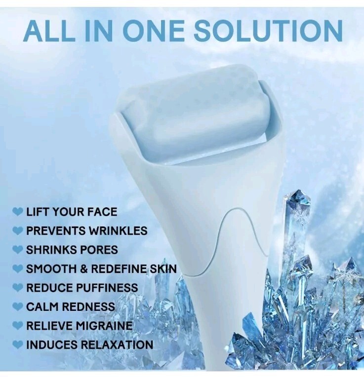 🧊 ⭐ Ice Roller for Face Therapeutic Cooling & Tightening – Haze Blue