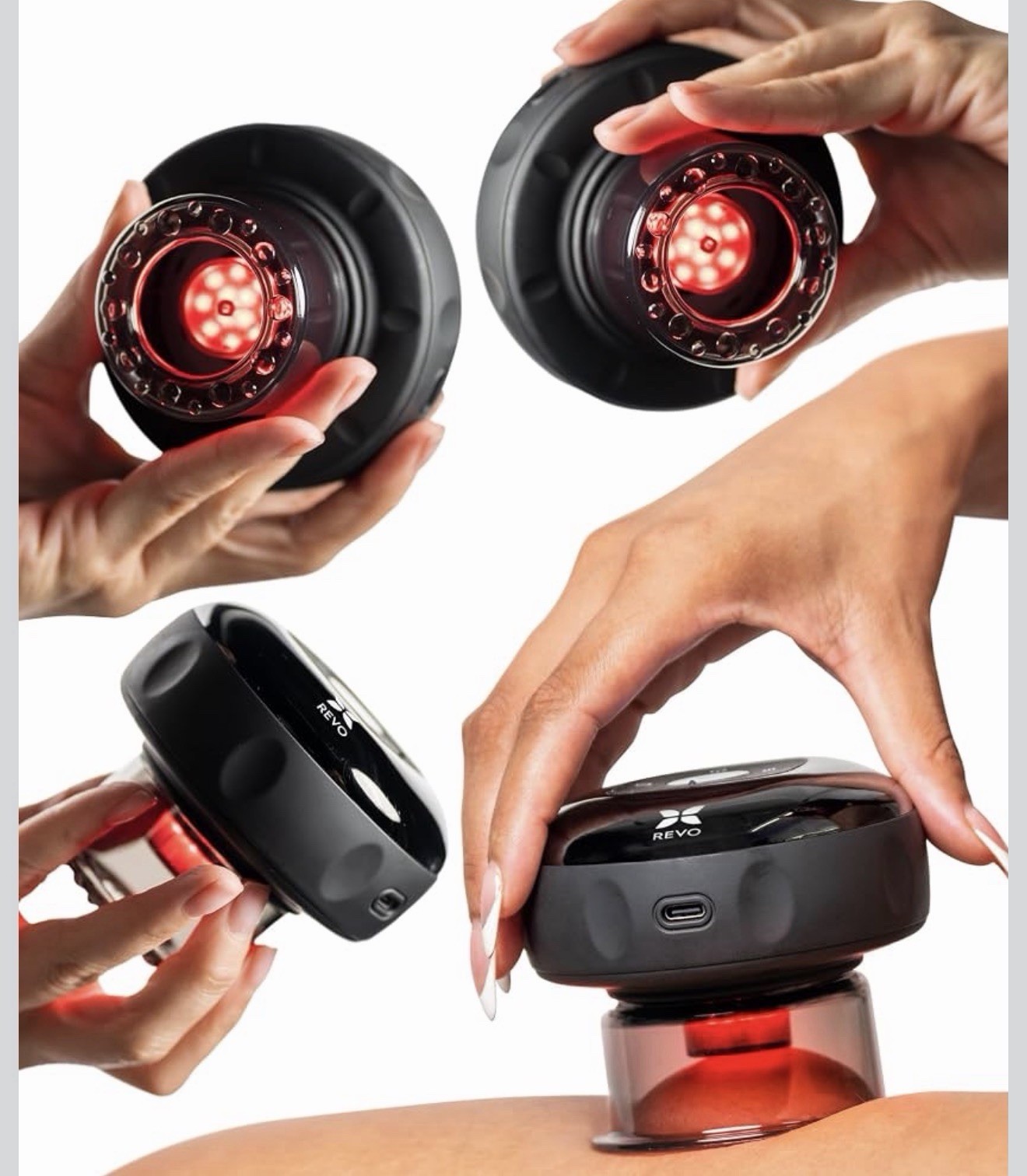 REVO The Original 4in1 Smart Cupping Therapy Massager Red Light Therapy 4 Pack