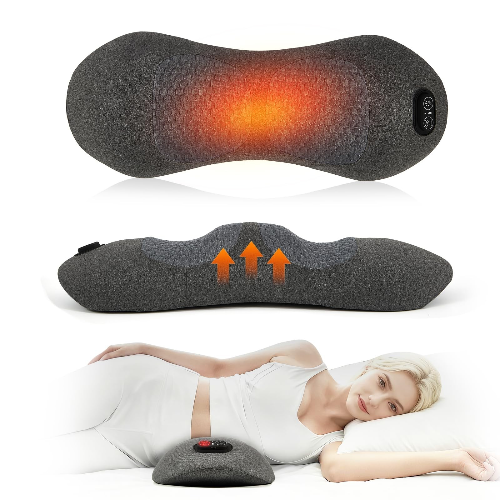 Triple Fusion Back Massager with Heat – Sciatica Relief, Spine Decompression, De