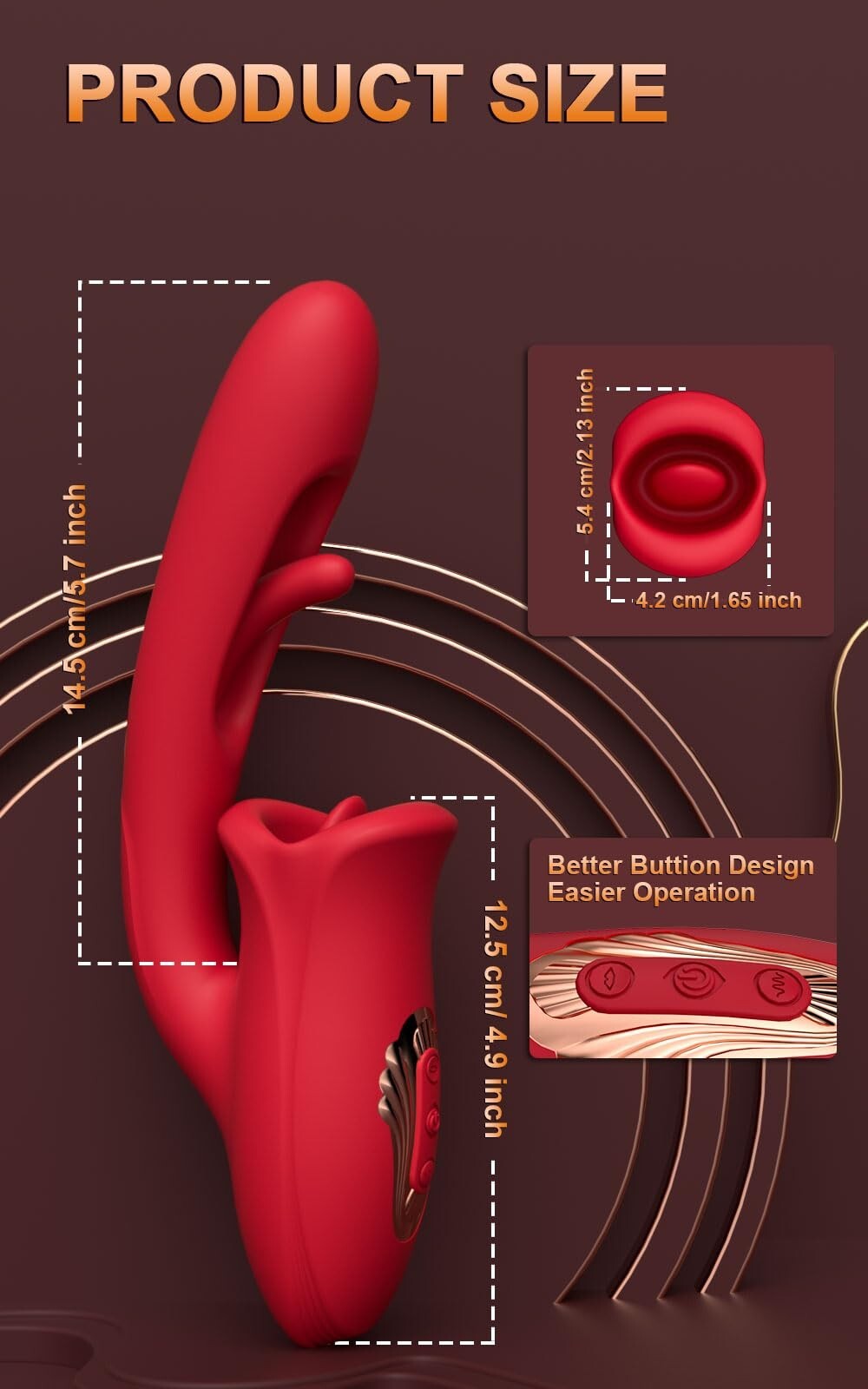 Rose Toys- 3in1 Toys Stimulator for Women with 9 Tongue & Thrusting