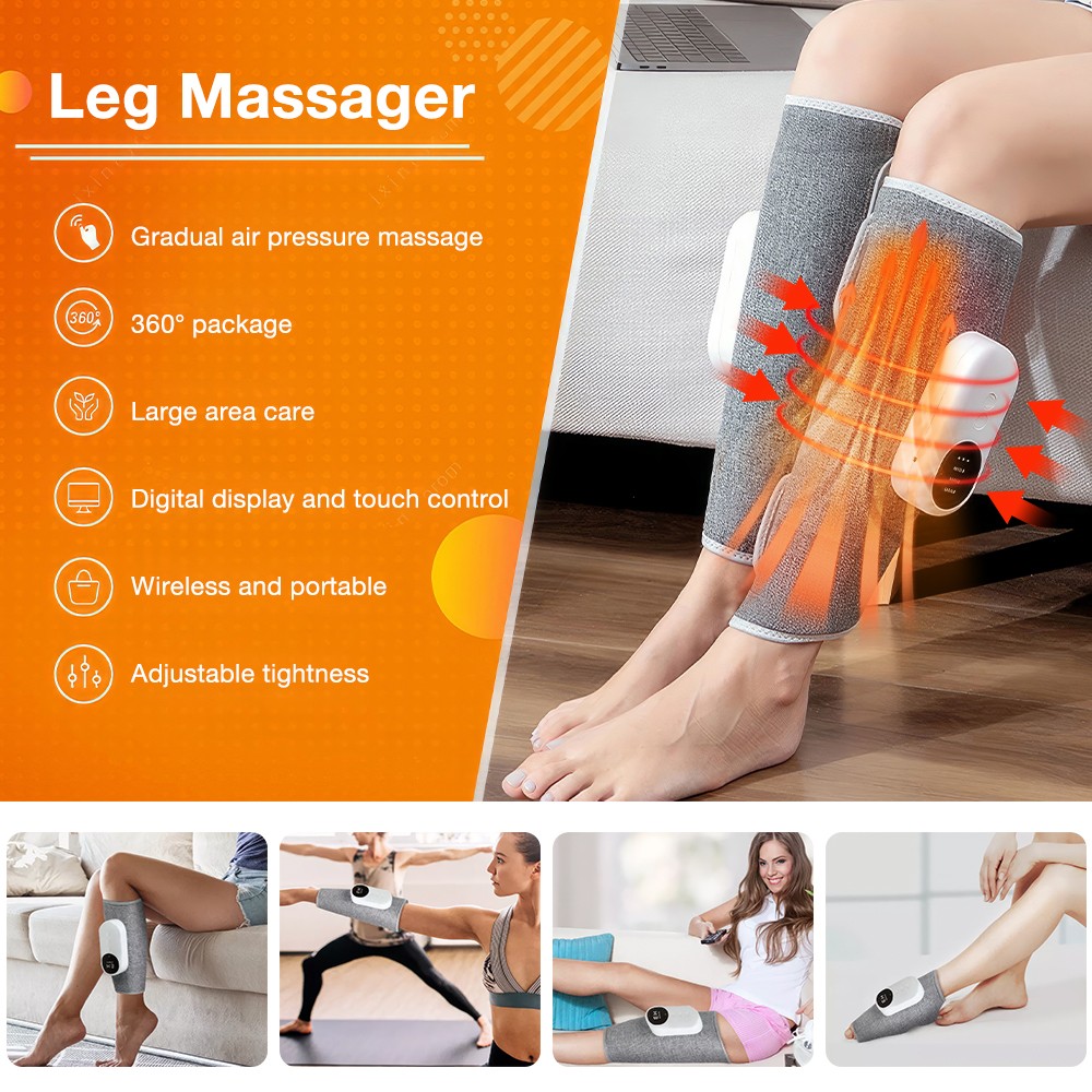 Leg Massager Heated Air Compression Foot Massage Calf Circulation Muscles Relax