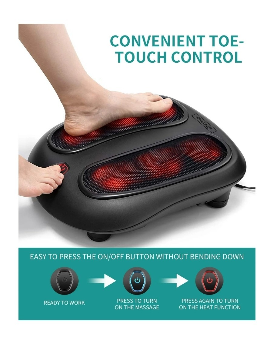 Nekteck Foot Massager with Heat, Shiatsu Heated Electric Kneading New in Box