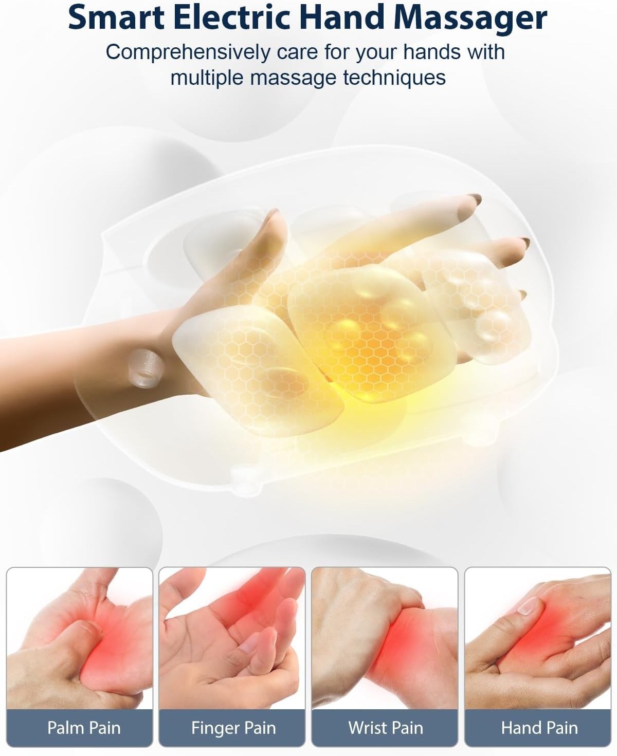 Lightweight Cordless Hand Massager with Soothing Heat for Circulation Support