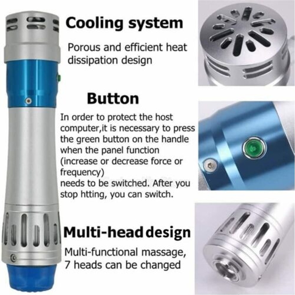 Pain relief shock wave therapy equipment focused shockwave therapy with 7 Heads