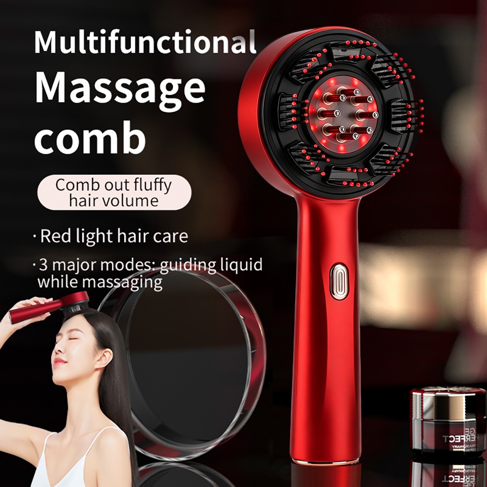 Upgrade Electric Scalp Massager Brush Massage Comb – Red Light Therapy & Oil US