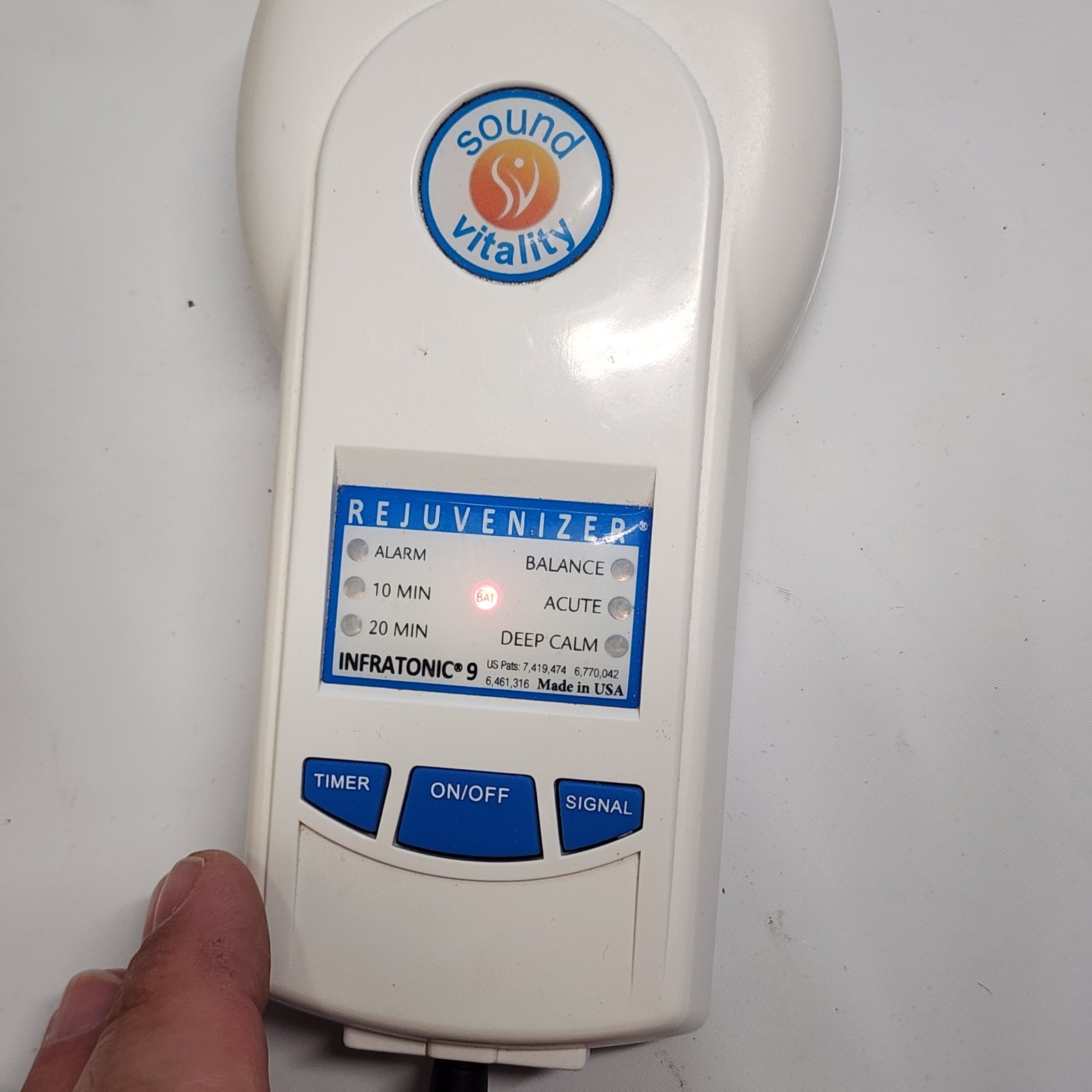 Sound Vitality Rejuvenizer Infratonic 9 Pain Management Parts Only Bad Battery