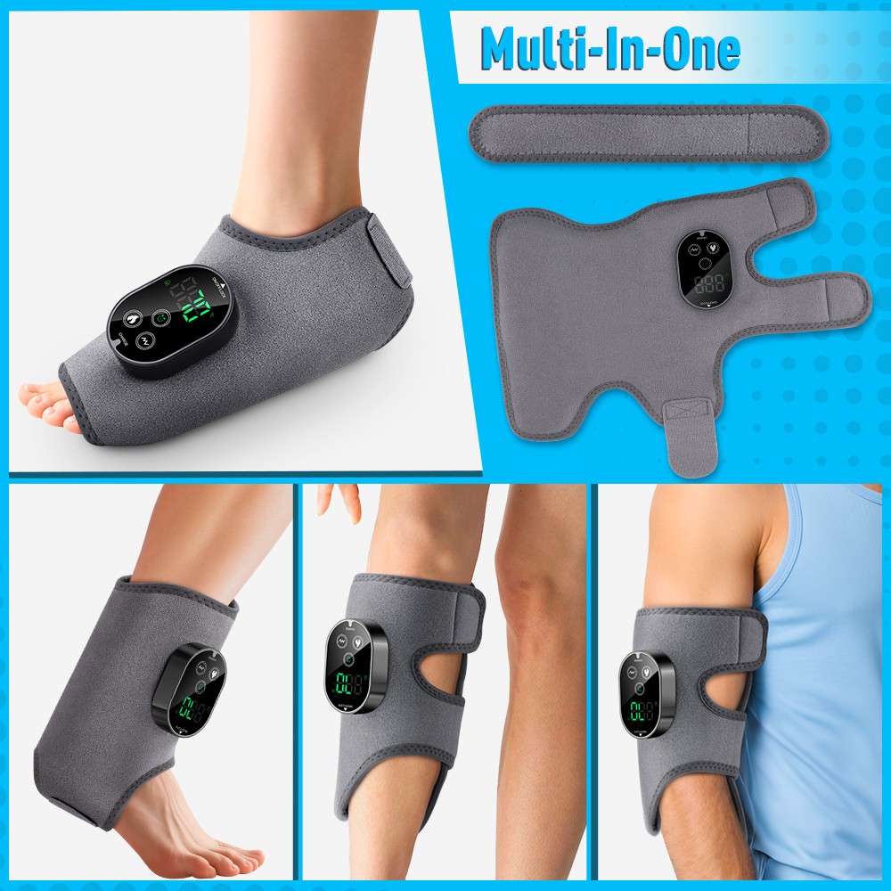 2 Pack Electric Foot Ankle Massager Pain Relief 6 Heat Levels, 3 Vibration Modes