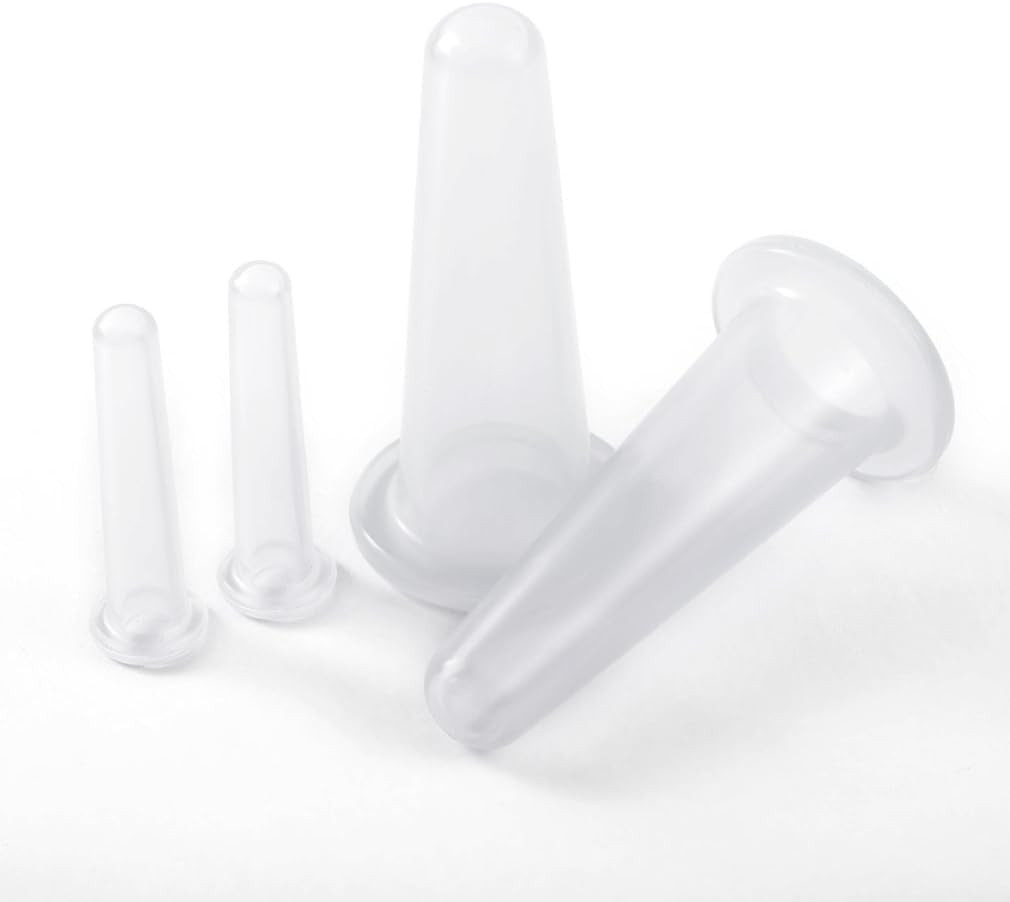 4Pcs Transparent Massage Cupping Set Silicone Mini Facial Cups Face Massager Hel