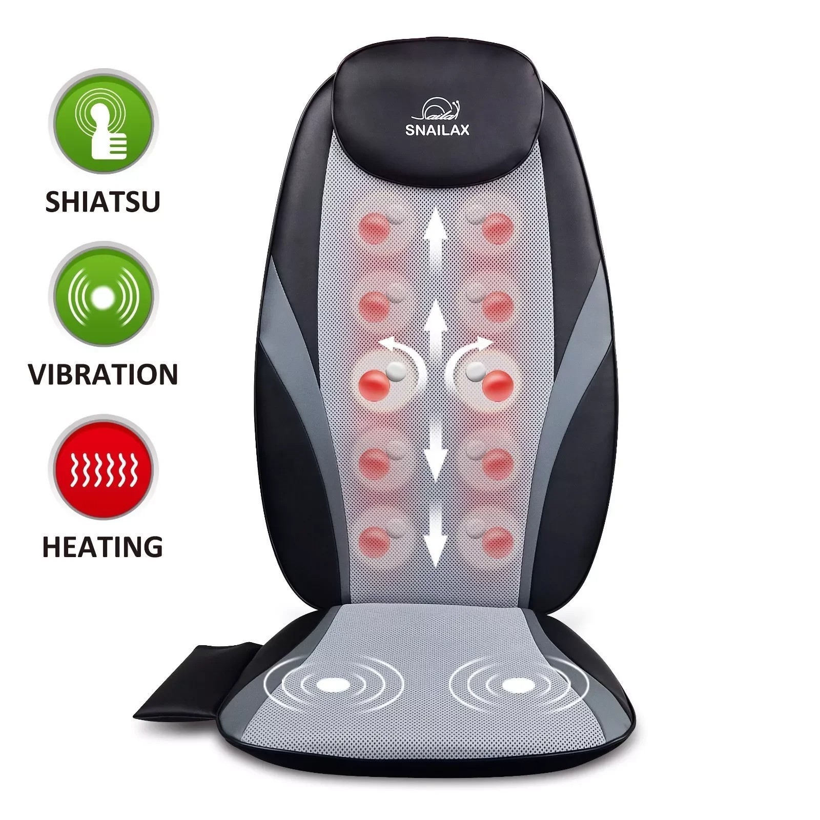 Deep Kneading Heated Back Massager for Full Back Muscle Comfort
