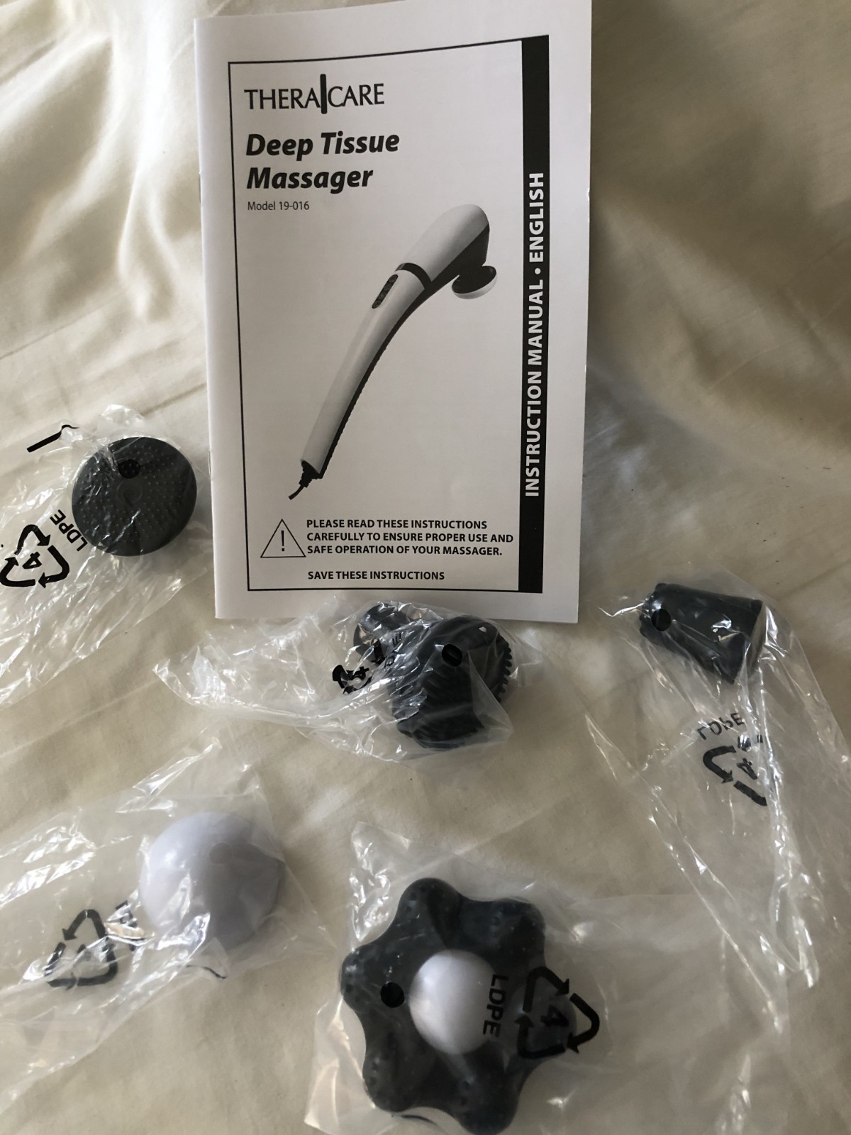 Theracare Deep Tissue 7 in 1 Massager with Heat Model 19-016 Head Attachments