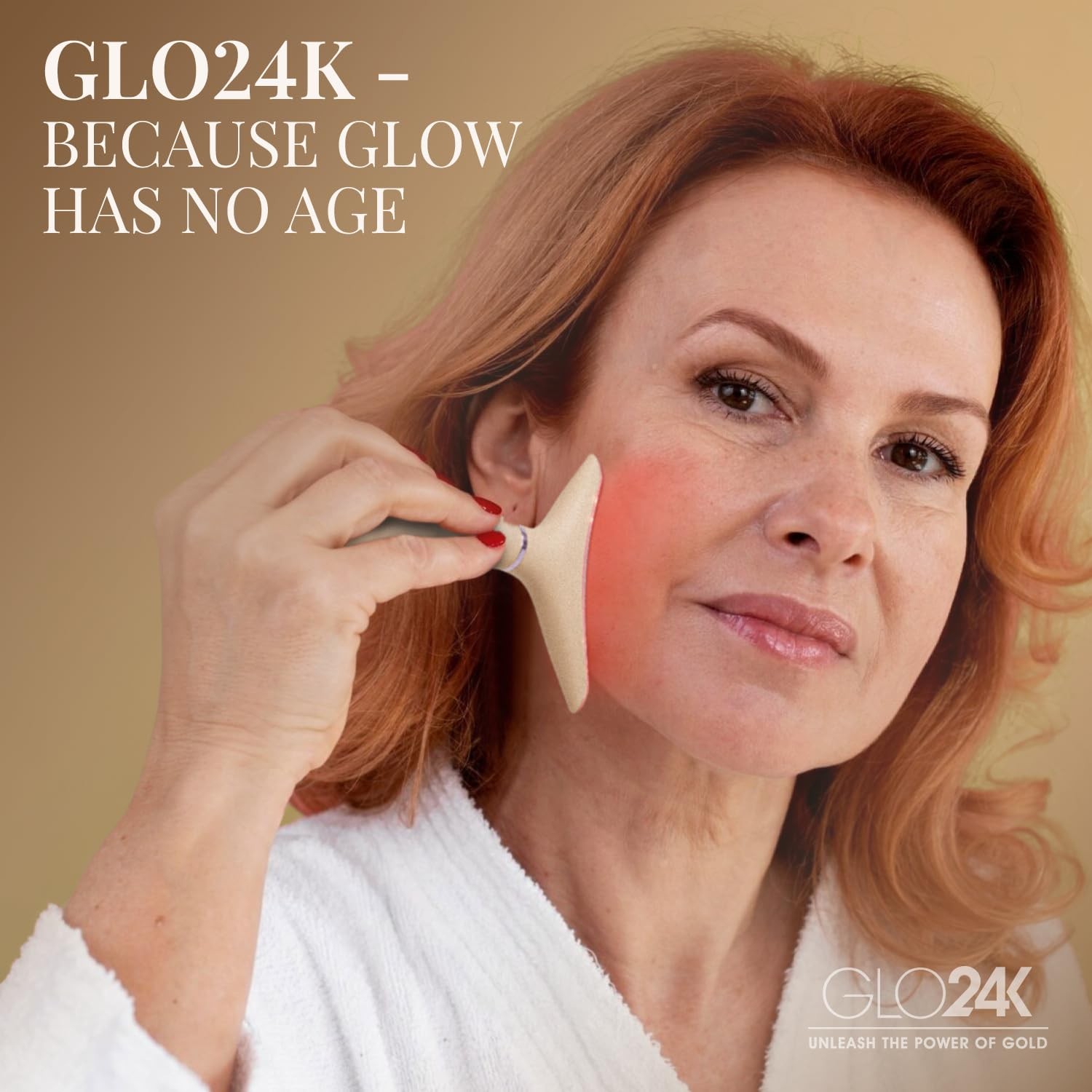 GLO24K LED Facial Massager Wand Beige