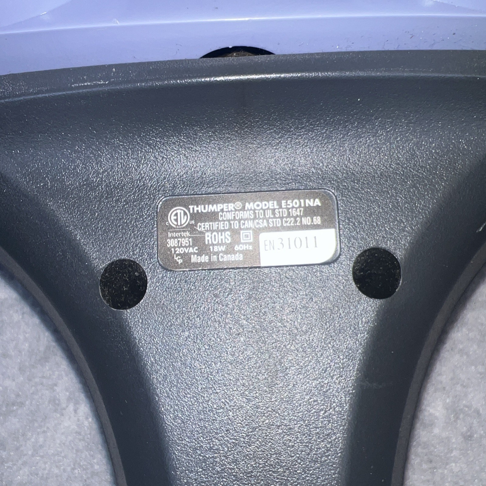 Thumper Sport Deep Tissue Massager Model E501NA Full Body Percussion 5 Speed
