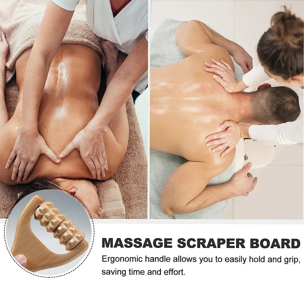 Wooden Massage- Roller Neck, Back, Face, Waist, Leg & Arm Trigger Point Massager