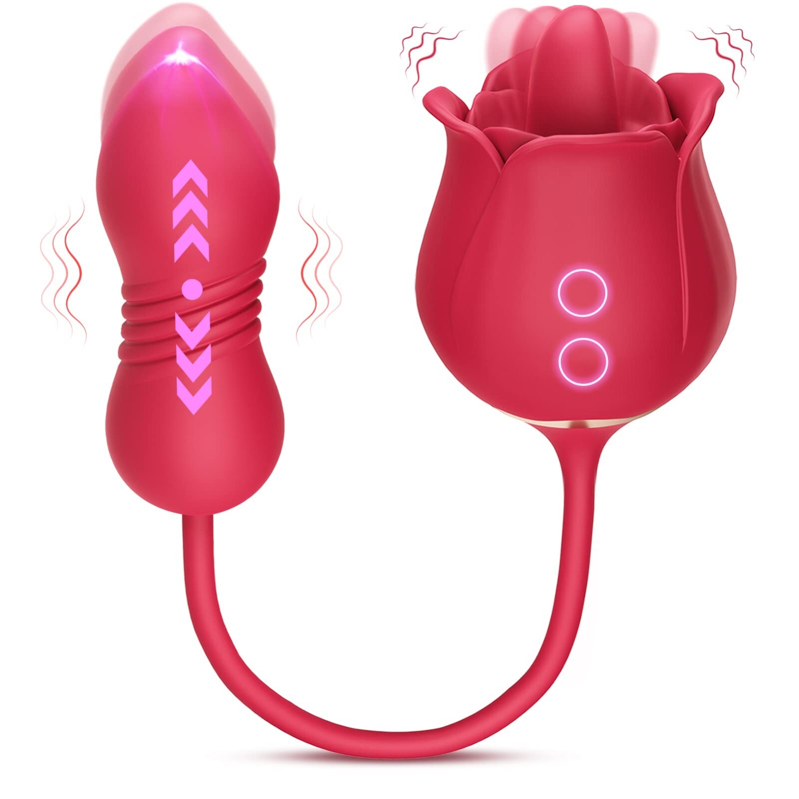 Rose Toys- 3in1 Toys Stimulator for Women with 9 Tongue & Thrusting