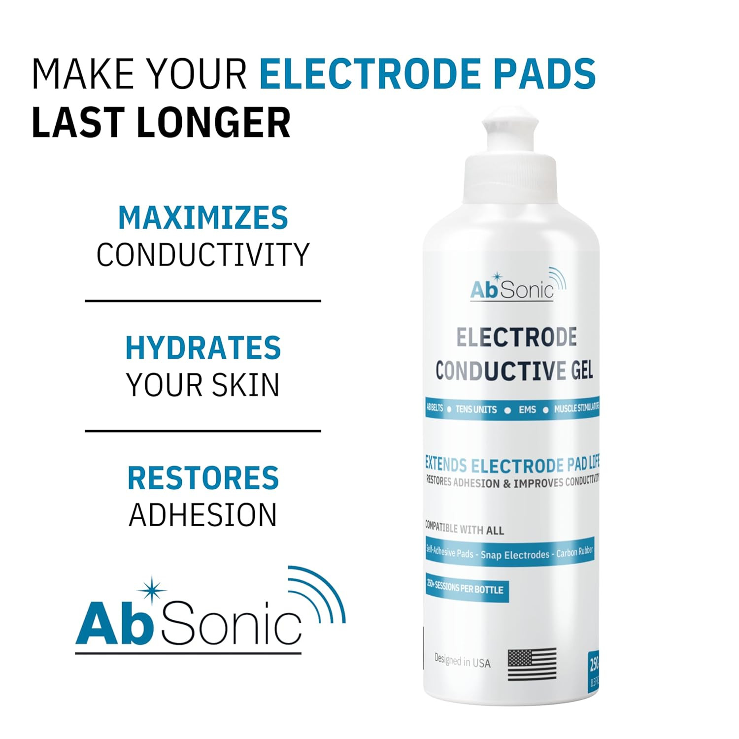 Electrode Gel for TENS Unit Pads – Conductive Gel for EMS, Muscle Stimulators &