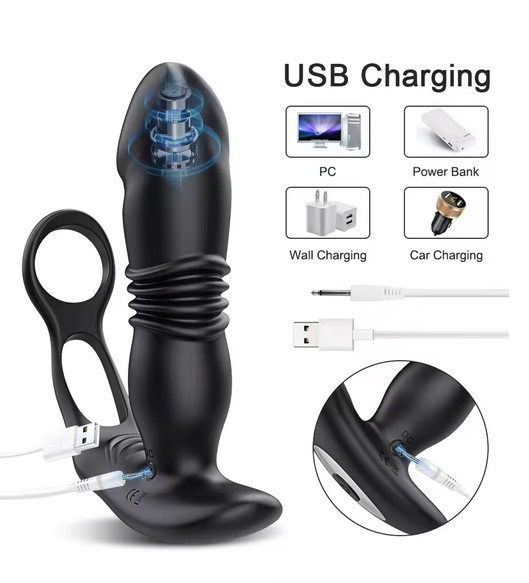 MALE THRUSTING PERSONAL PROSTATE MASSAGER FOR MEN BLUETOOTH APP USB RECHARGEABLE