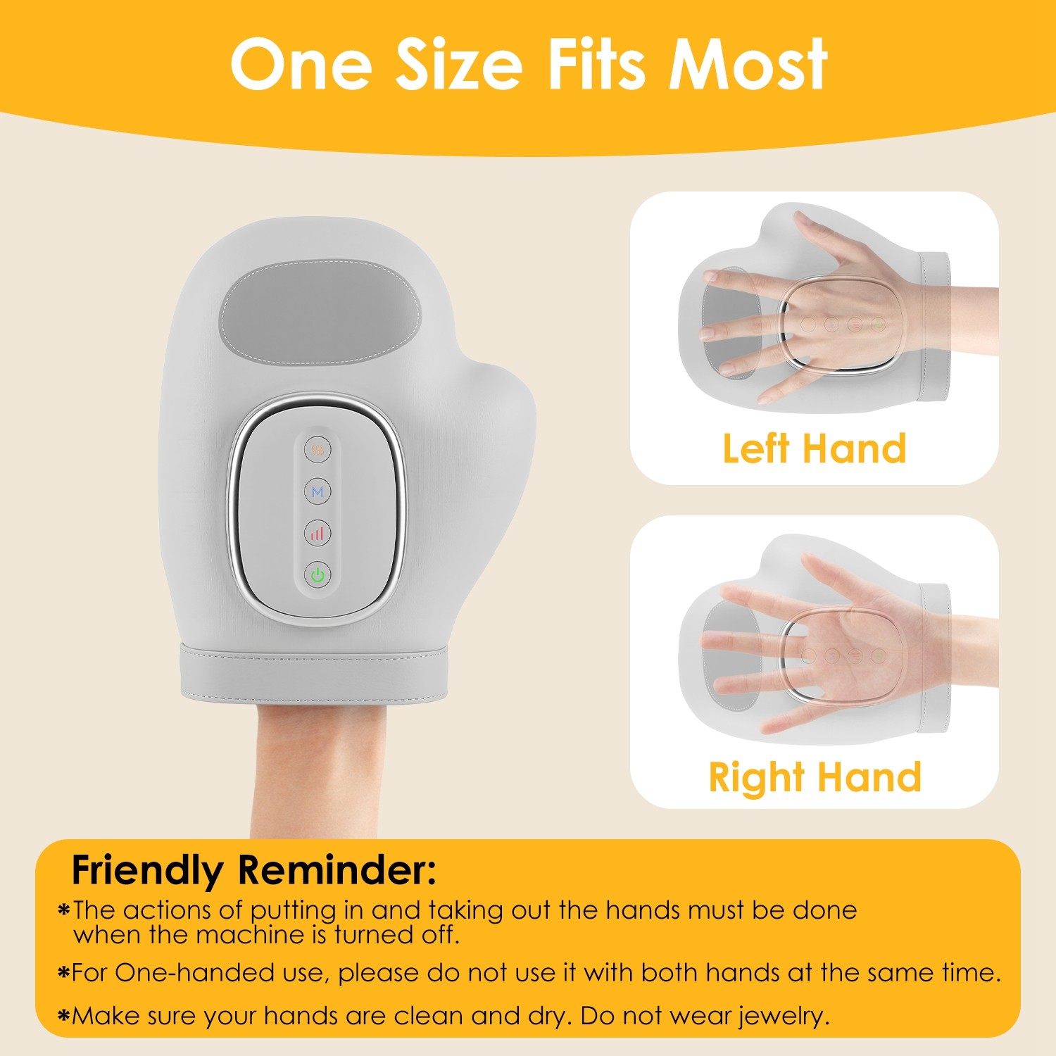 Cordless Hand Massager With Heat 3 Modes 5 Intensity Levels And Carry Bag