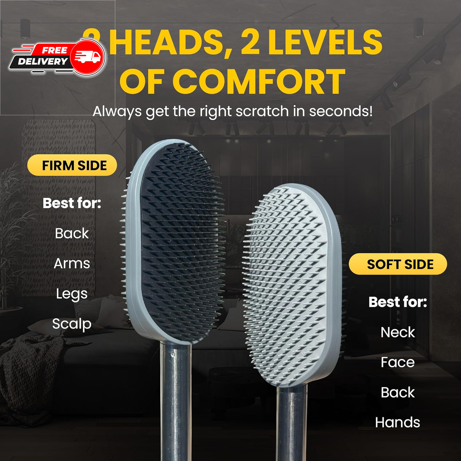 The Ultimate Extendable Back Scratcher, Scalp and Back Massager, & Exfoliator Gi