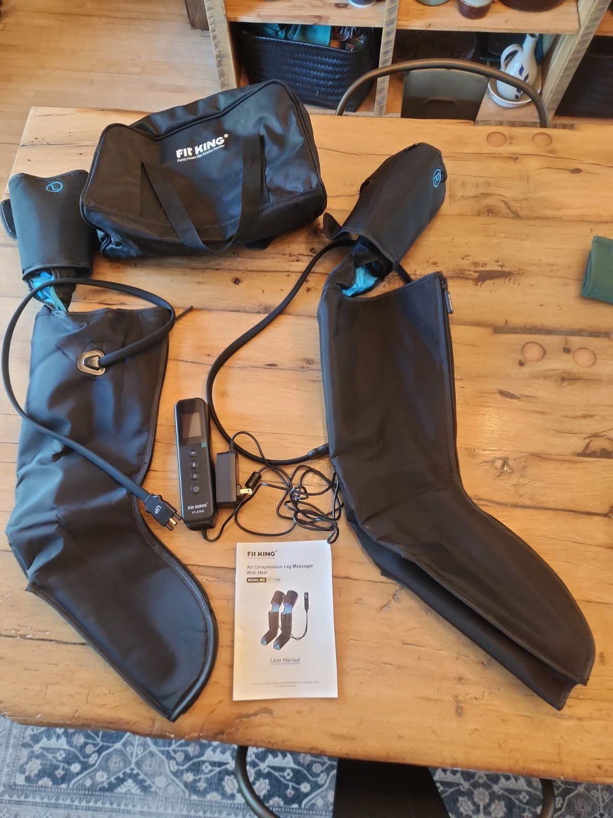 Fit King FT-076A Black 3 Mode Intensities Air Compression Leg Massager With Heat