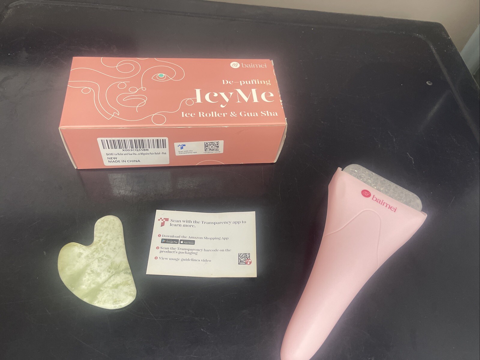 BAIMEI Jade Roller & Gua Sha Skin Care Beauty Tools -Open Box