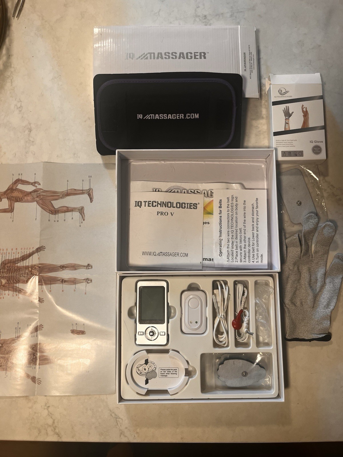 IQ Technologies Pro V Tens, IQ Massager and IQ Glove Muscle Pain Stress Relief