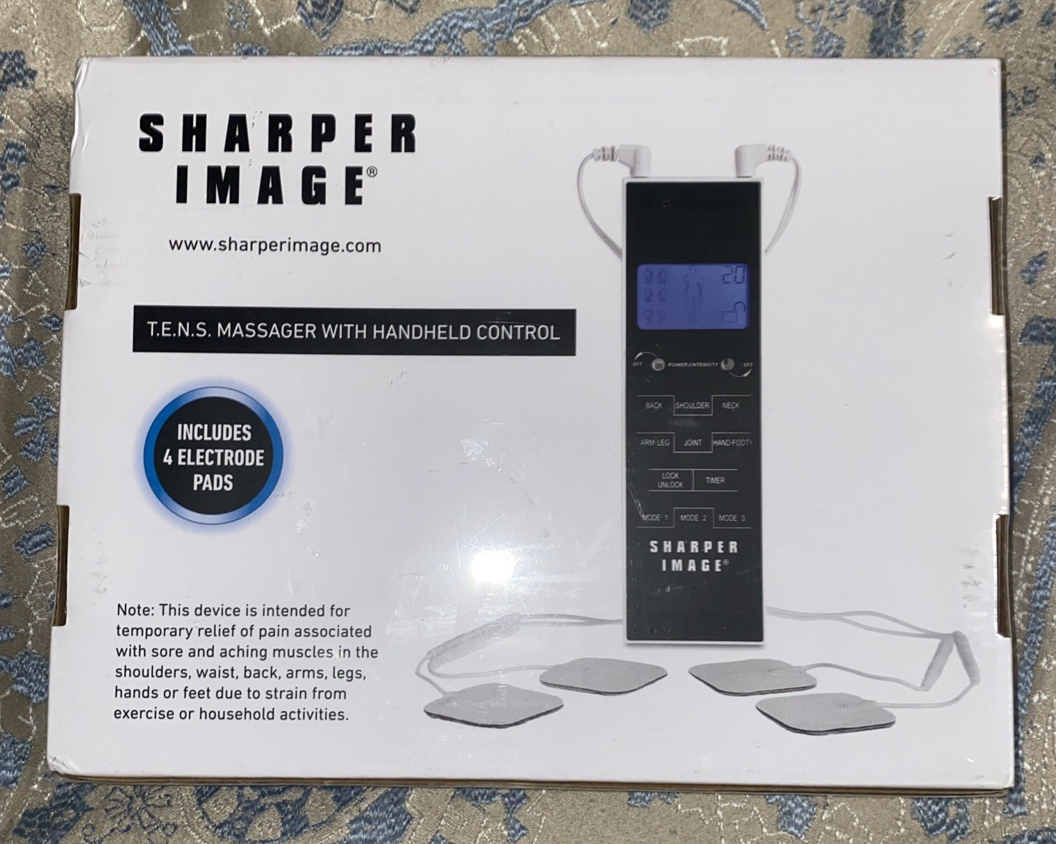 Sharper Image T.E.N.S. Massager with Handheld Control W/ 4 Electrode Pads New