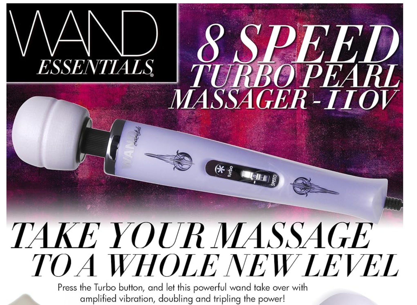 Wand Essentials 8 Speed Turbo Pearl Full Body Vibrating Massager Massage Plug In