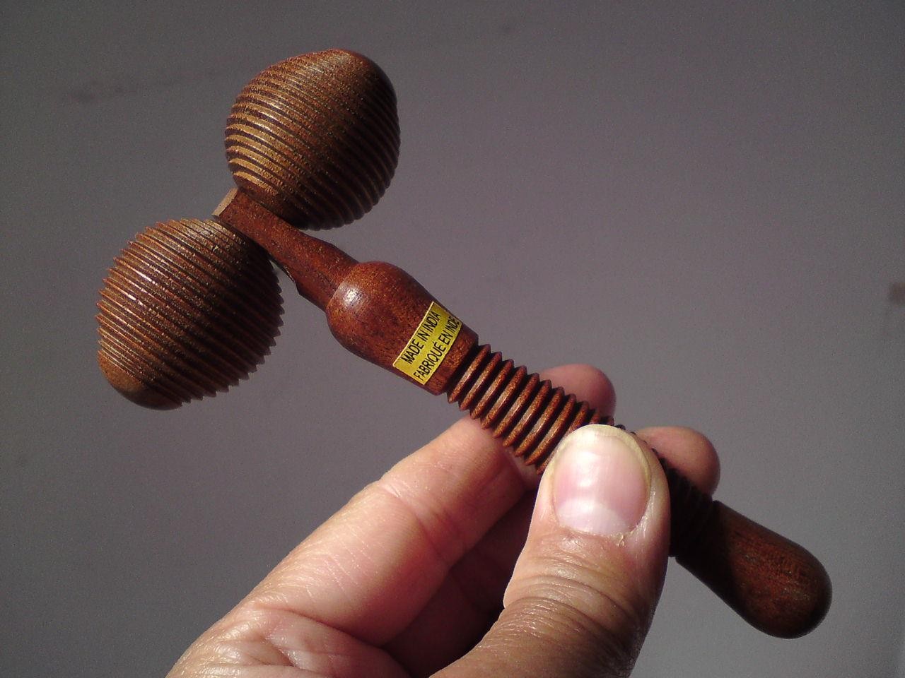 Treen roller Massager – fluted wooden balls – Made in India