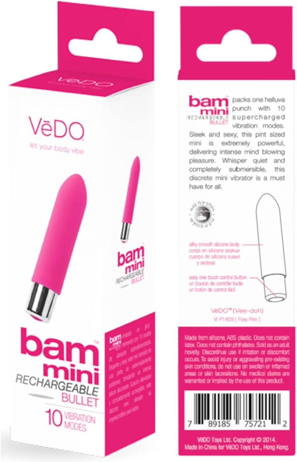 Bam Mini Bullet Vibe Whisper Quiet Discrete Mini Vibrator