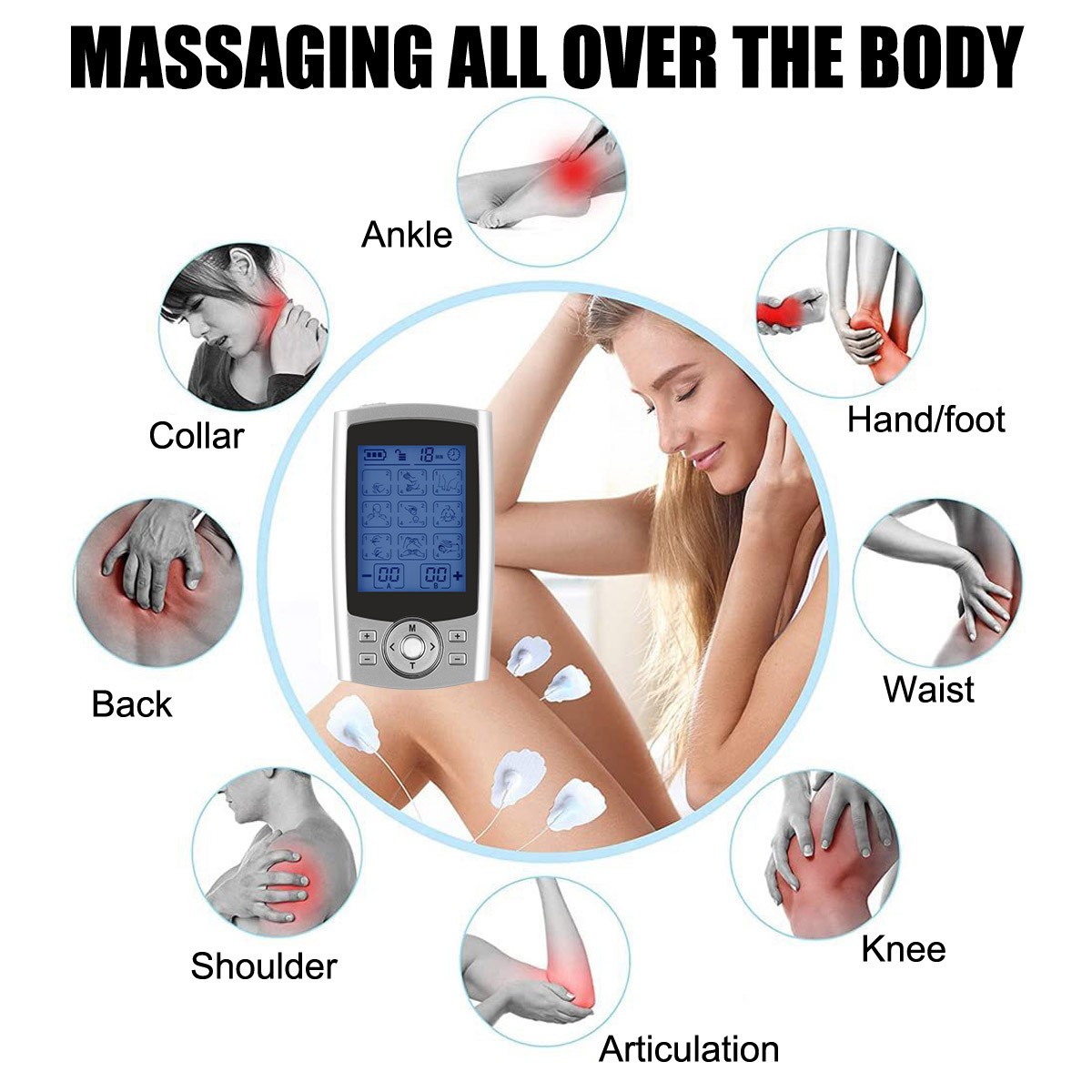 New 36 Modes Muscle Massager Electrotherapy Pain Relief Physiotherapy Device US