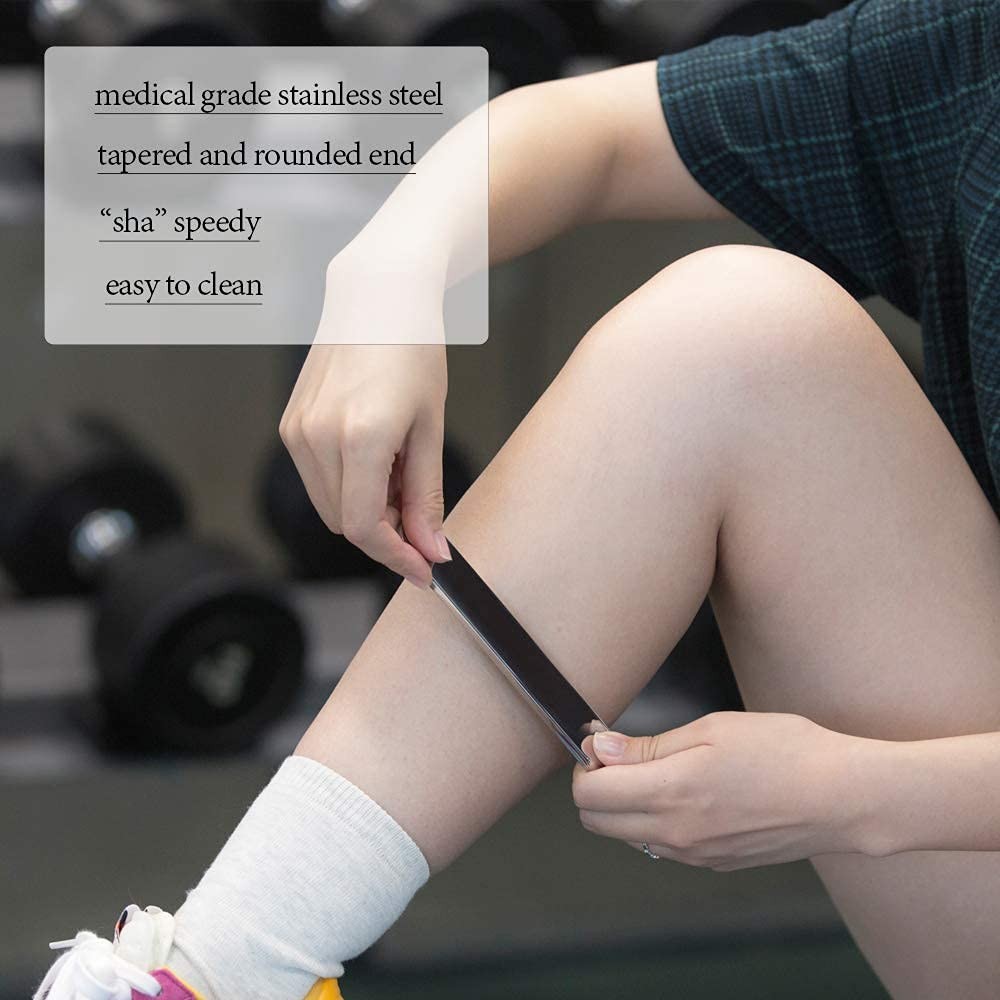 Gua Sha Massage Tools – Stainless Steel Scraping 1 Count (Pack of 1), Silver