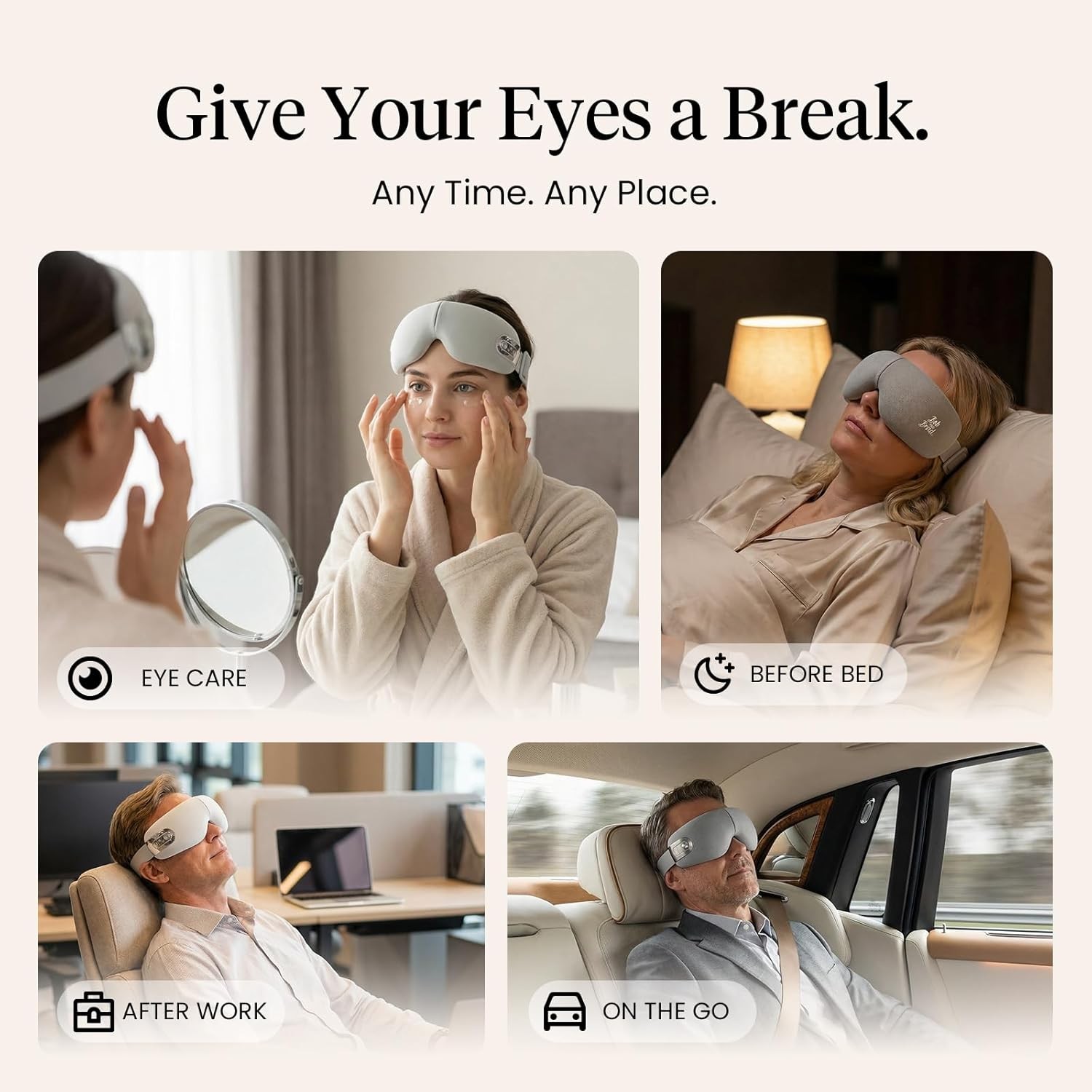 Bob and Brad EYEFLOW Eye Massager with Heat Cooling Sleep Compress Eye Mask
