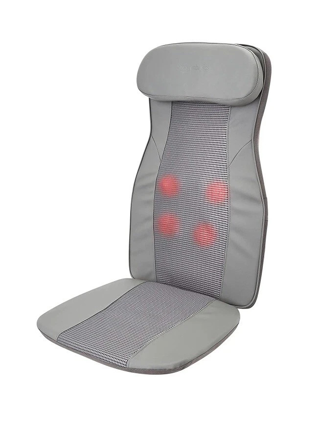 Amazon Basics Shiatsu Massage Full Seat Cushion with Infrared Heat- Gray NEW