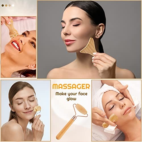 16-in-1 Wood Therapy Massage Tools Set for Body Sculpting & Muscle Relief, Lymph