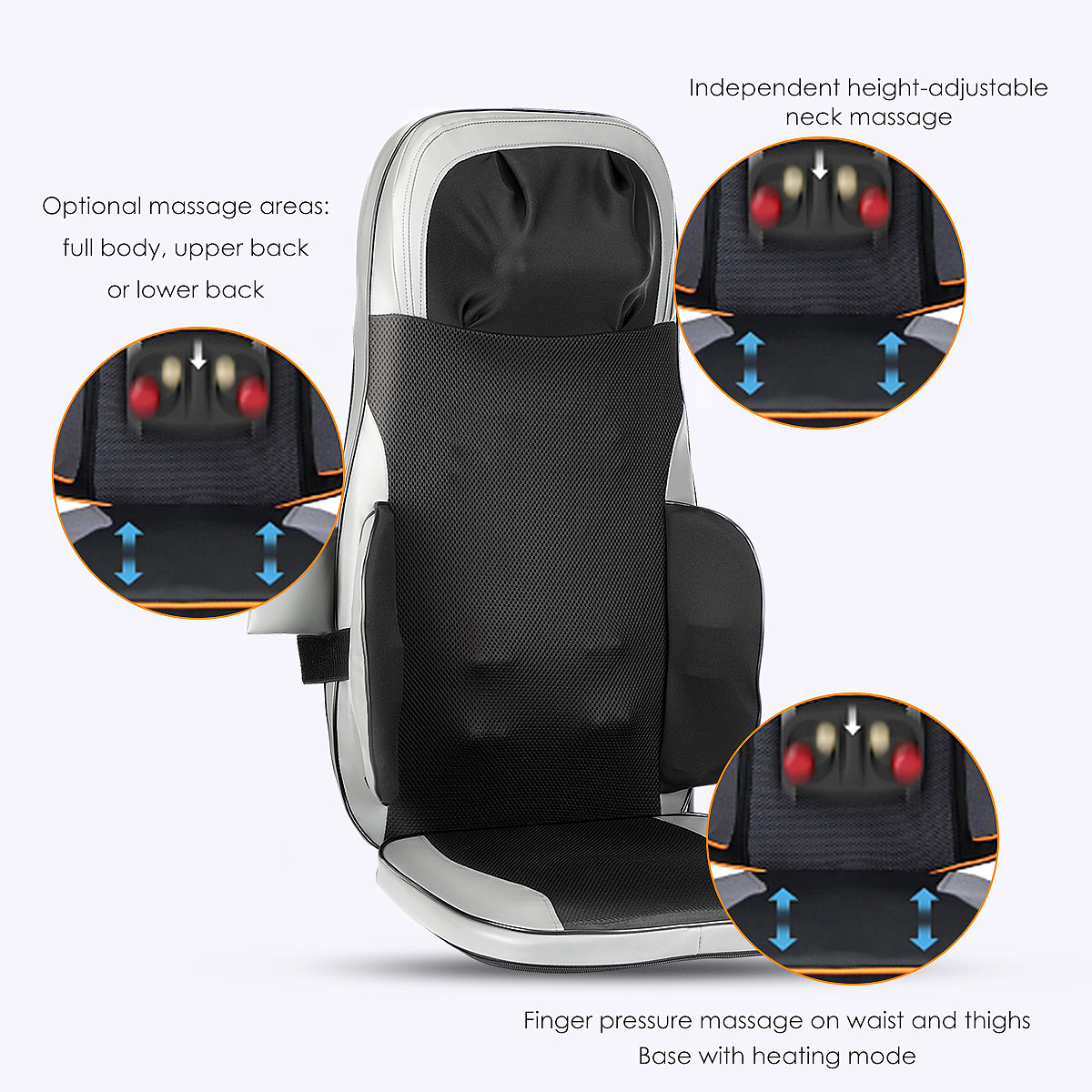 Back Massage Home Office Heated Neck Body Massager Chair Cushion For Seat Car